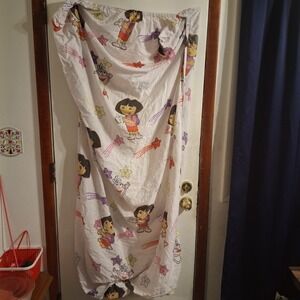 Vintage 2003 Y2K Dora The Explorer Twin Fitted Sheet AOP Boots Stars GUC
